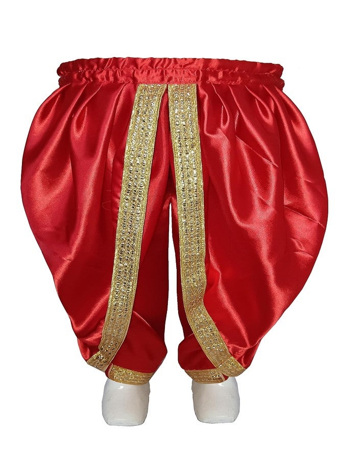 Fancy Agents Lord Krishna Costume for Kids| Baby Krishna Dress for Janmashtami| Fancy Dress Costume for Baby Boys/Girls| Krishna Dress for Kids without cummerbund (2-3 Years, Red) - Image 3